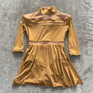 Balera dance costume. Fitted dress with attached briefs. Color- brown. Size MC